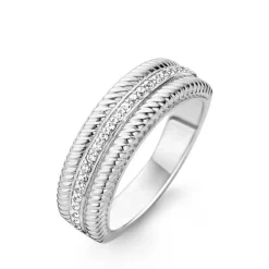 Hot Anello a Fascia Ti Sento Milano Donna In Argento 925 Con Zirconi Gioielli Ti Sento Milano