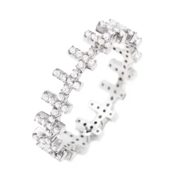 Best Anello Amen Padre Nostro In Argento 925 Con Croci In Zirconi Bianchi Misura 14 Gioielli Amen | Outlet Gioielli