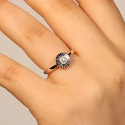 Best Anello Bliss Riflessi in Oro Bianco con Diamanti Taglio Brillante 0,06 Carati Anelli Di Fidanzamento