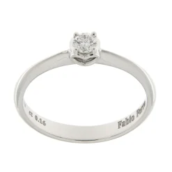 Sale Anello di Fidanzamento Cuore in Oro Bianco con Diamante 0,16 Carati Anelli Di Fidanzamento