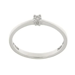 Best Anello di Fidanzamento Precisione Mini in Oro Bianco con Diamante 0,06 Carati Anelli Di Fidanzamento