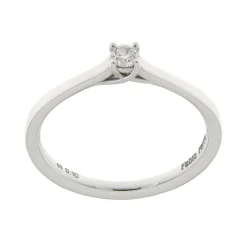 Discount Anello di Fidanzamento Incrocio Mini in Oro Bianco con Diamante 0,10 Carati Anelli Di Fidanzamento