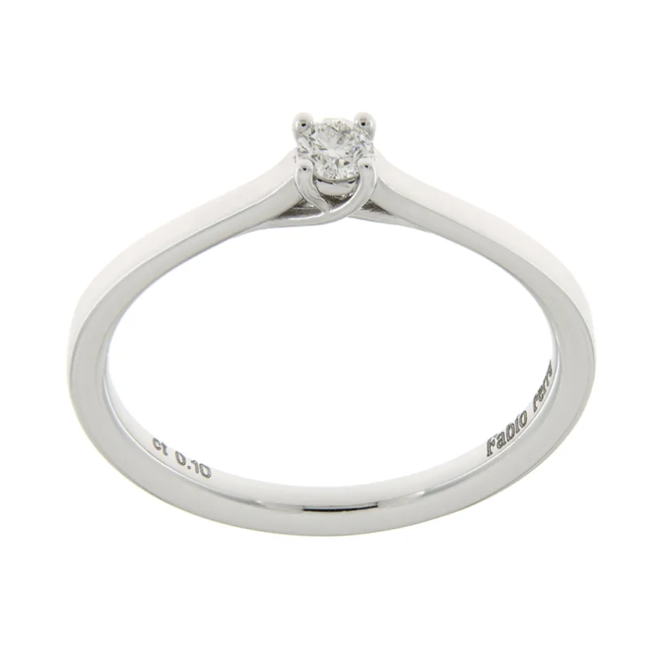 Discount Anello di Fidanzamento Incrocio Mini in Oro Bianco con Diamante 0,10 Carati Anelli Di Fidanzamento