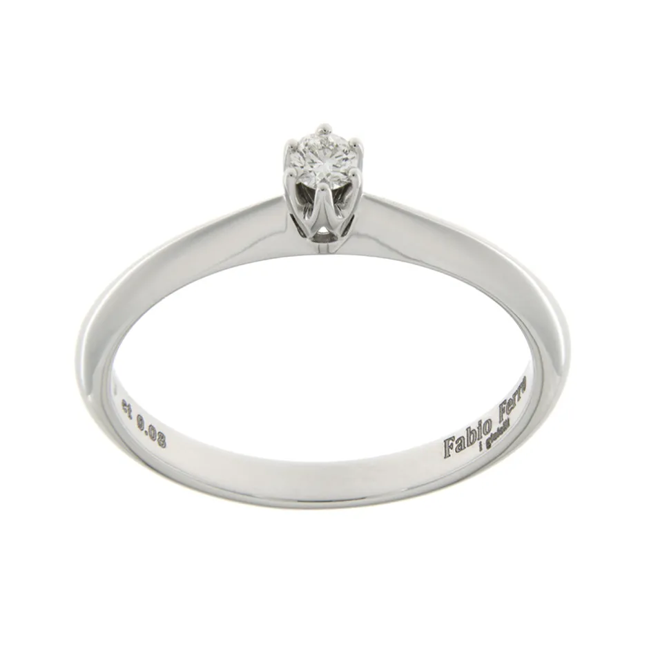 Discount Anello di Fidanzamento Frecce in Oro Bianco con Diamante 0,08 Carati Anelli Di Fidanzamento