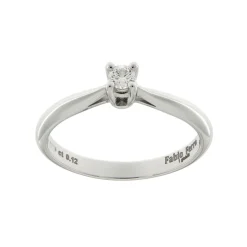 Online Anello di Fidanzamento Eleganza in Oro Bianco e Diamante 0,12 Carati Anelli Di Fidanzamento
