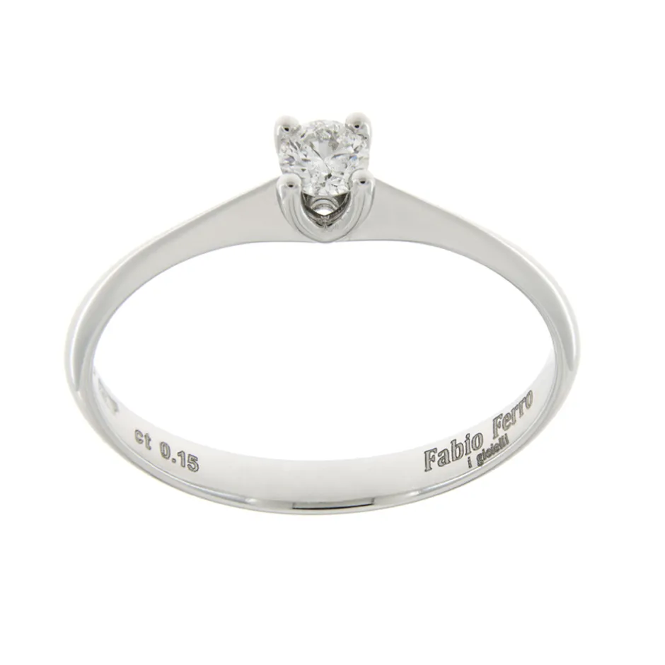 New Anello di Fidanzamento Volto in Oro Bianco con Diamante 0,15 Carati Anelli Di Fidanzamento