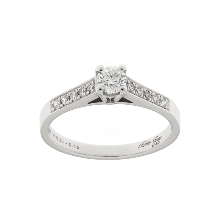 Best Anello di Fidanzamento King in Oro Bianco con Diamanti 0,30 Carati Anelli Di Fidanzamento