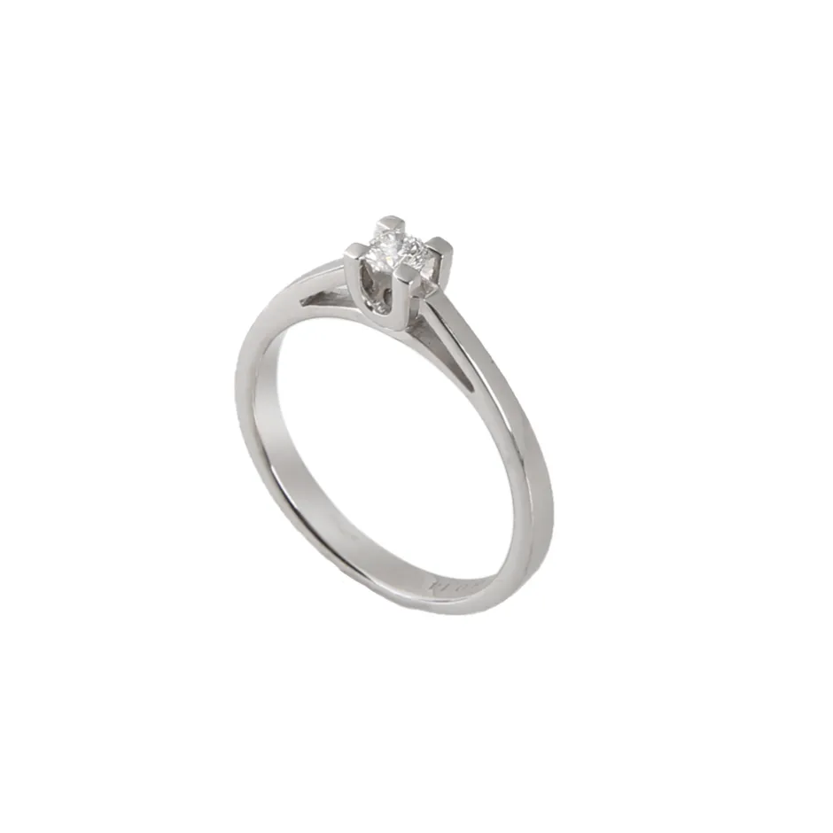 Online Anello di Fidanzamento in Oro Bianco con Diamante Taglio Brillante 0,20 Carati Anelli Di Fidanzamento