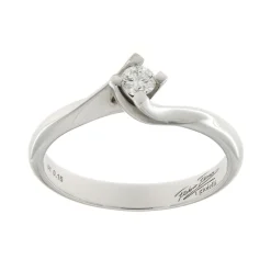 New Anello di Fidanzamento in Oro Bianco con Diamante 0,20 Carati Anelli Di Fidanzamento