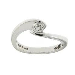 Online Anello di Fidanzamento Edvige in Oro Bianco con Diamante Taglio Brillante 0,20 Carati Anelli Di Fidanzamento