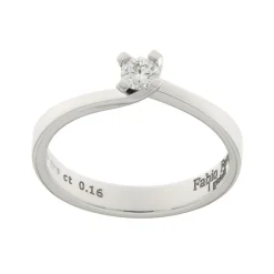 Hot Anello di Fidanzamento Contrariè in Oro Bianco con Diamante 0,16 Carati Anelli Di Fidanzamento