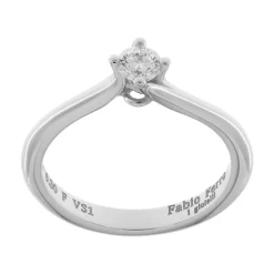 Hot Anello di Fidanzamento Modello Coppa in Oro Bianco con Diamante 0,30 Carati Anelli Di Fidanzamento