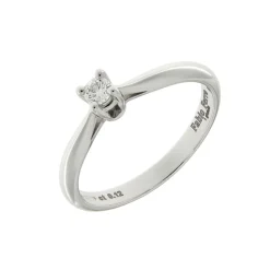 Online Anello di Fidanzamento Eleganza in Oro Bianco e Diamante 0,12 Carati Anelli Di Fidanzamento