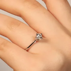 Online Anello di Fidanzamento Mongolfiera in Oro Bianco e Diamante 0,43 Carati Anelli Di Fidanzamento