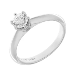Clearance Anello di Fidanzamento Corona in Oro Bianco e Diamante 0,71 Carati Anelli Di Fidanzamento