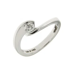 Online Anello di Fidanzamento Edvige in Oro Bianco con Diamante Taglio Brillante 0,20 Carati Anelli Di Fidanzamento