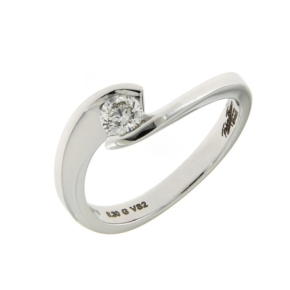 Online Anello di Fidanzamento Edvige in Oro Bianco con Diamante Taglio Brillante 0,20 Carati Anelli Di Fidanzamento