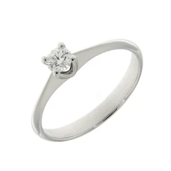 New Anello di Fidanzamento Calice in Oro Bianco con Diamante 0,15 Carati Anelli Di Fidanzamento