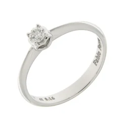 Sale Anello di Fidanzamento Cuore in Oro Bianco con Diamante 0,16 Carati Anelli Di Fidanzamento