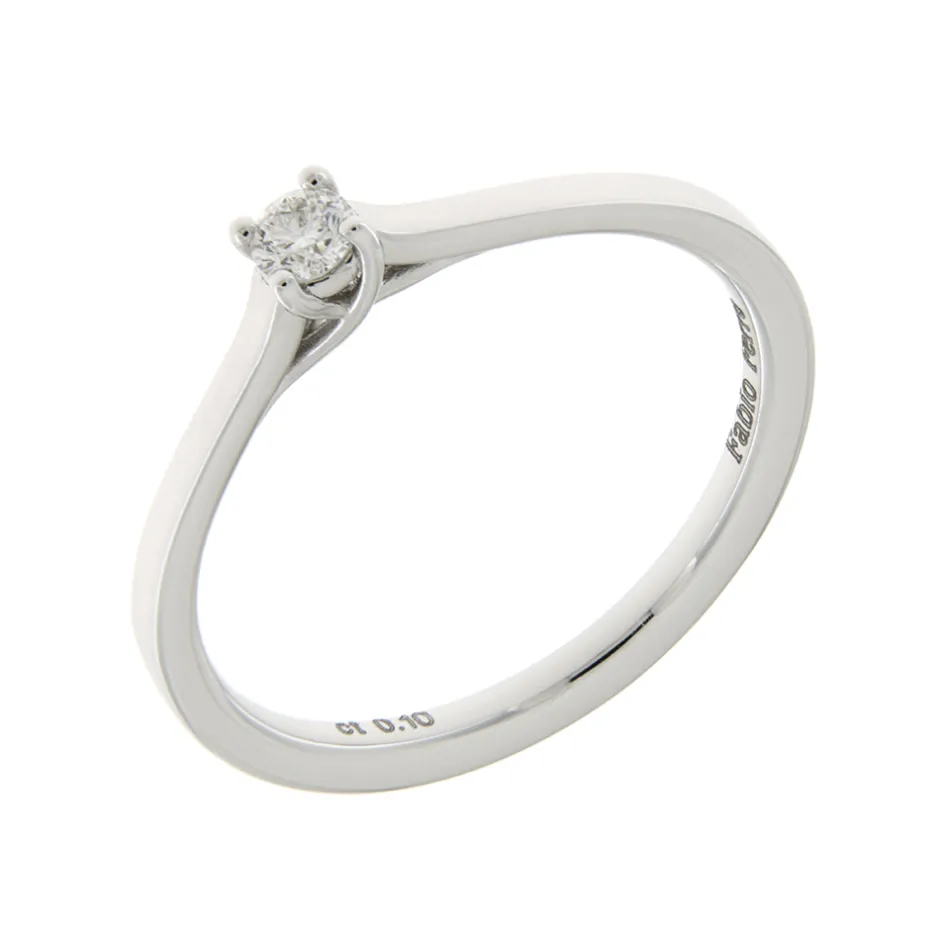Discount Anello di Fidanzamento Incrocio Mini in Oro Bianco con Diamante 0,10 Carati Anelli Di Fidanzamento