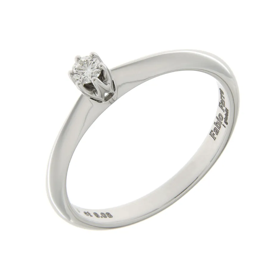 Discount Anello di Fidanzamento Frecce in Oro Bianco con Diamante 0,08 Carati Anelli Di Fidanzamento