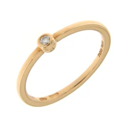 Fashion Anello di Fidanzamento Cipollina in Oro Rosa con Diamante 0,03 Carati Anelli Di Fidanzamento
