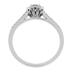 Hot Anello di Fidanzamento Corona Piccola in Oro Bianco con Diamanti Anelli Di Fidanzamento