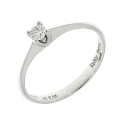 New Anello di Fidanzamento Volto in Oro Bianco con Diamante 0,15 Carati Anelli Di Fidanzamento