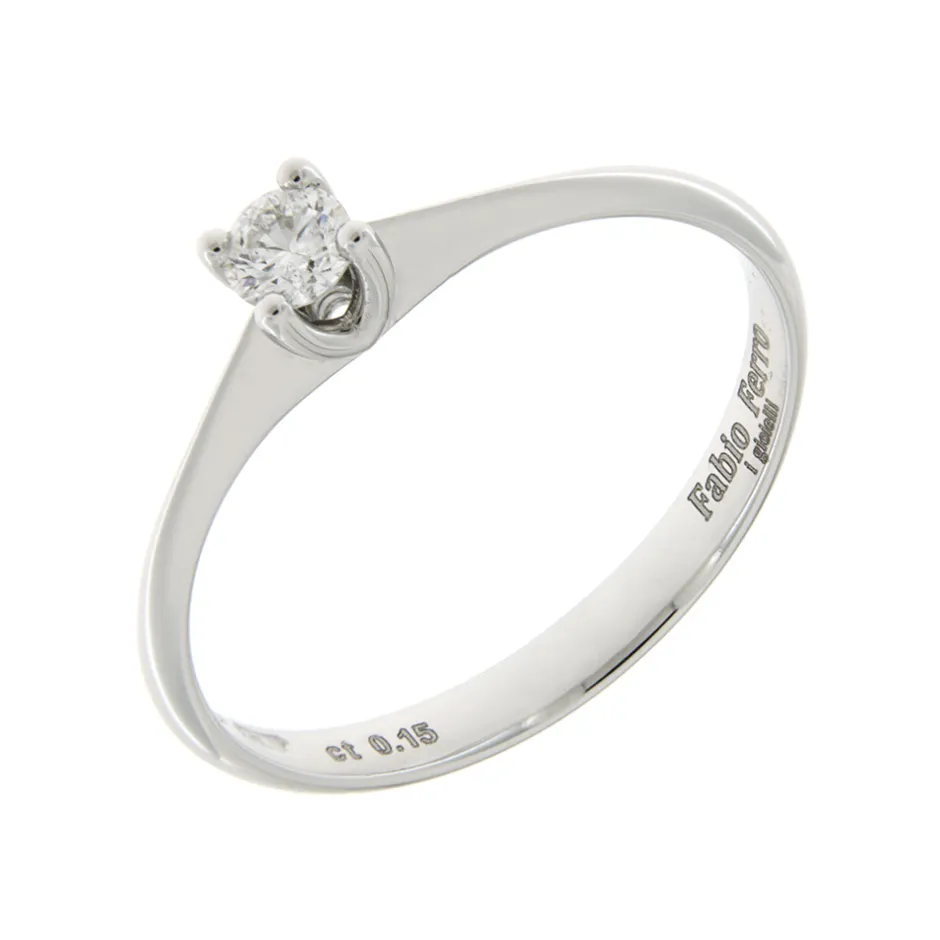 New Anello di Fidanzamento Volto in Oro Bianco con Diamante 0,15 Carati Anelli Di Fidanzamento