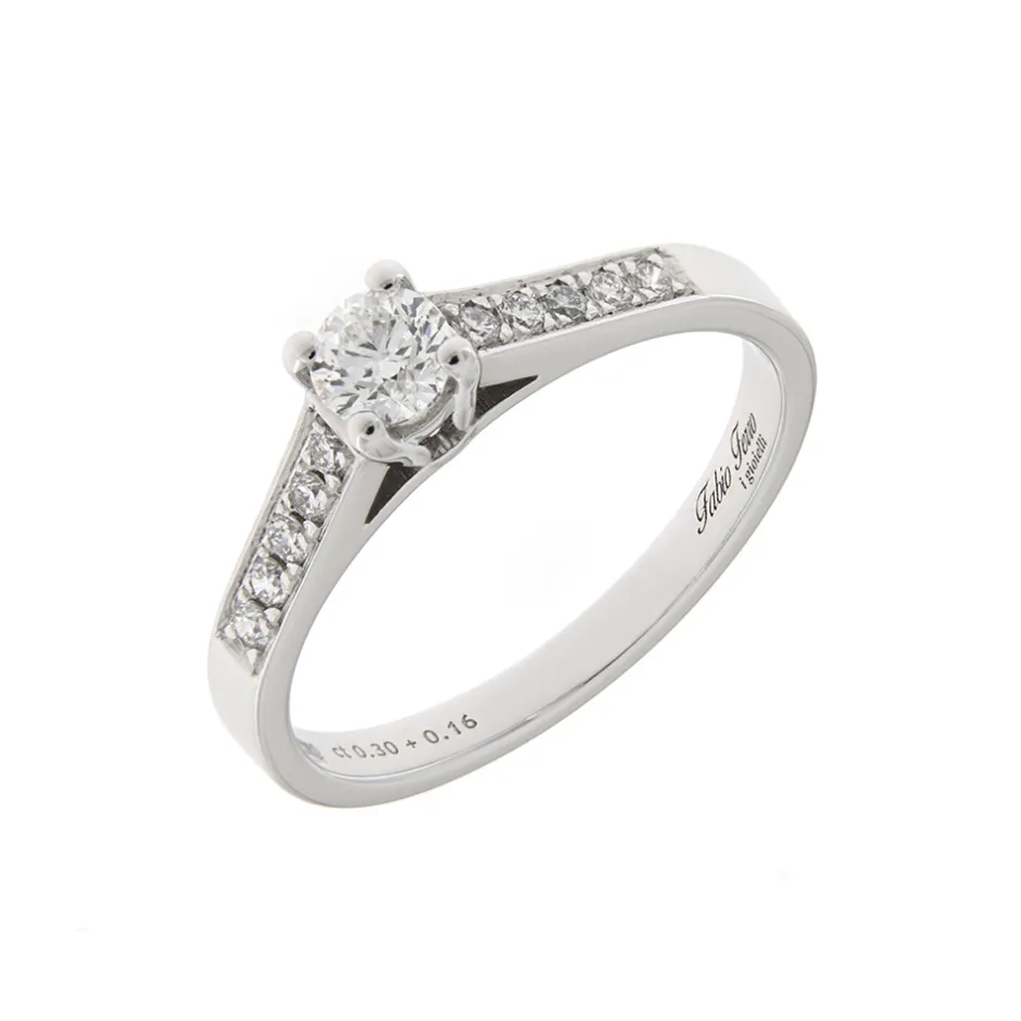 Best Anello di Fidanzamento King in Oro Bianco con Diamanti 0,30 Carati Anelli Di Fidanzamento