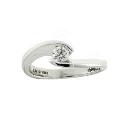 Online Anello di Fidanzamento Edvige in Oro Bianco con Diamante Taglio Brillante 0,20 Carati Anelli Di Fidanzamento