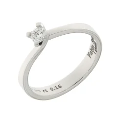 Hot Anello di Fidanzamento Contrariè in Oro Bianco con Diamante 0,16 Carati Anelli Di Fidanzamento