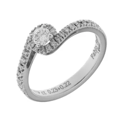 Online Anello di Fidanzamento Incontro in Oro Bianco con Diamanti Anelli Di Fidanzamento