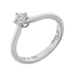 Hot Anello di Fidanzamento Modello Coppa in Oro Bianco con Diamante 0,30 Carati Anelli Di Fidanzamento