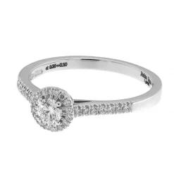 Hot Anello di Fidanzamento Corona Piccola in Oro Bianco con Diamanti Anelli Di Fidanzamento