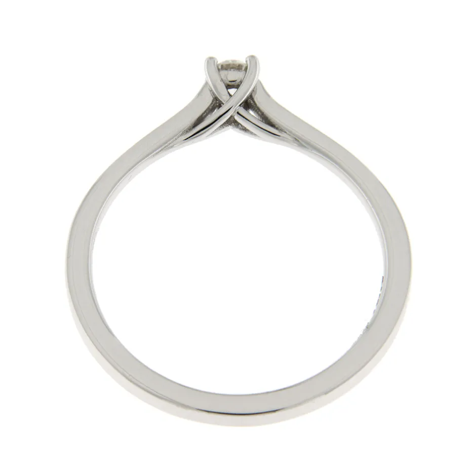 Discount Anello di Fidanzamento Incrocio Mini in Oro Bianco con Diamante 0,10 Carati Anelli Di Fidanzamento