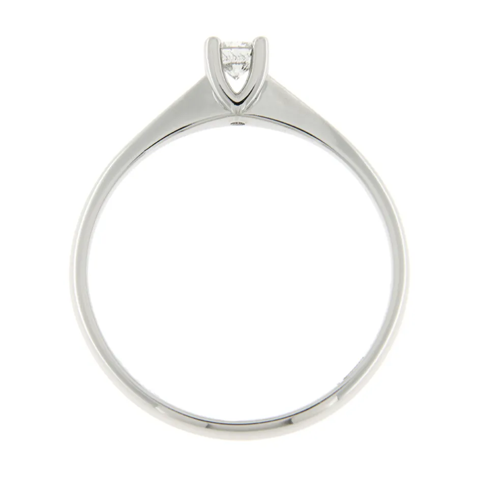 New Anello di Fidanzamento Volto in Oro Bianco con Diamante 0,15 Carati Anelli Di Fidanzamento