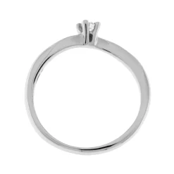 Sale Anello di Fidanzamento Onda in Oro Bianco con Diamante 0,08 Carati Anelli Di Fidanzamento