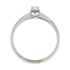 Sale Anello di Fidanzamento Cuore in Oro Bianco con Diamante 0,16 Carati Anelli Di Fidanzamento
