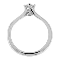 Hot Anello di Fidanzamento Modello Coppa in Oro Bianco con Diamante 0,30 Carati Anelli Di Fidanzamento