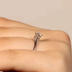 Online Anello di Fidanzamento Mongolfiera in Oro Bianco e Diamante 0,43 Carati Anelli Di Fidanzamento
