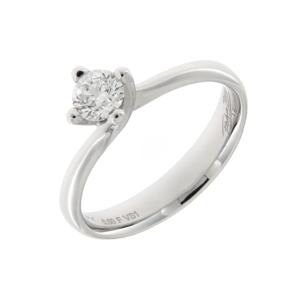 Best Anello di Fidanzamento Intreccio Grande in Oro Bianco con Diamante 1,01 Carati Anelli Di Fidanzamento