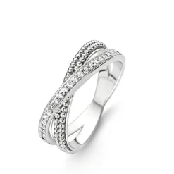 Hot Anello Donna In Argento 925 Ti Sento Milano Con Intreccio In Zirconi Bianchi Gioielli Ti Sento Milano