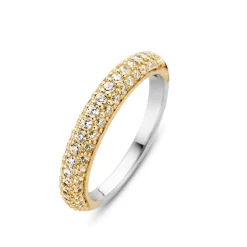 Clearance Anello Donna In Argento 925 Placcato In Oro Giallo Ti Sento Milano Con Pavè Di Zirconi Gioielli Ti Sento Milano