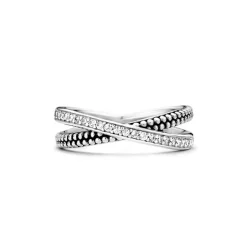 Hot Anello Donna In Argento 925 Ti Sento Milano Con Intreccio In Zirconi Bianchi Gioielli Ti Sento Milano