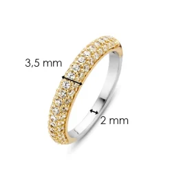Clearance Anello Donna In Argento 925 Placcato In Oro Giallo Ti Sento Milano Con Pavè Di Zirconi Gioielli Ti Sento Milano