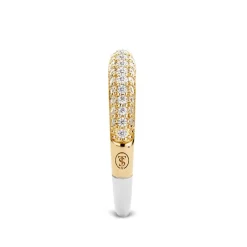 Clearance Anello Donna In Argento 925 Placcato In Oro Giallo Ti Sento Milano Con Pavè Di Zirconi Gioielli Ti Sento Milano