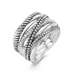 Clearance Anello Donna Ti Sento Milano Fascia Incrociata In Argento Gioielli Ti Sento Milano