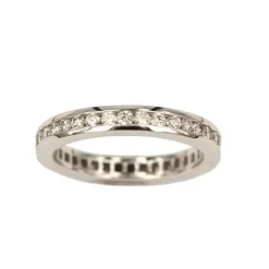 Hot Anello Eternity in Oro Bianco con Diamanti Taglio Brillante 0,78 Carati Anelli Eternity