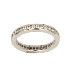 Hot Anello Eternity in Oro Bianco con Diamanti Taglio Brillante 0,78 Carati Anelli Eternity